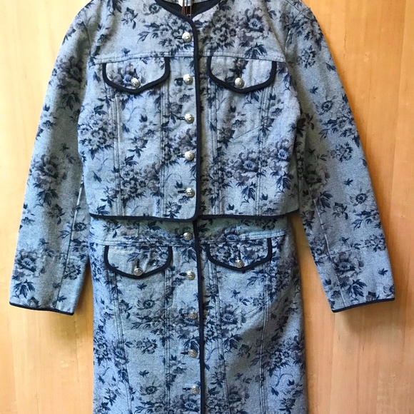 VINTAGE KENZO DENIM JACKET AND SKIRT - Picture 1 of 8